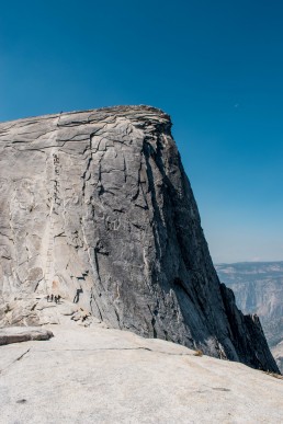 Climbing half dome cables, Yosemite, California USA