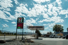 Gas station on Highway 395, California USA