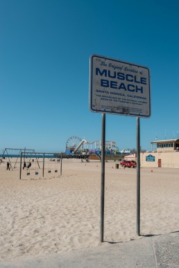 Muscle beach in Santa Monica, California USA