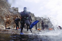 Scuba diving on Jeju island, South Korea